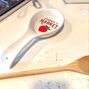 Country Spoon Rest Strawberry Kitchen Decor